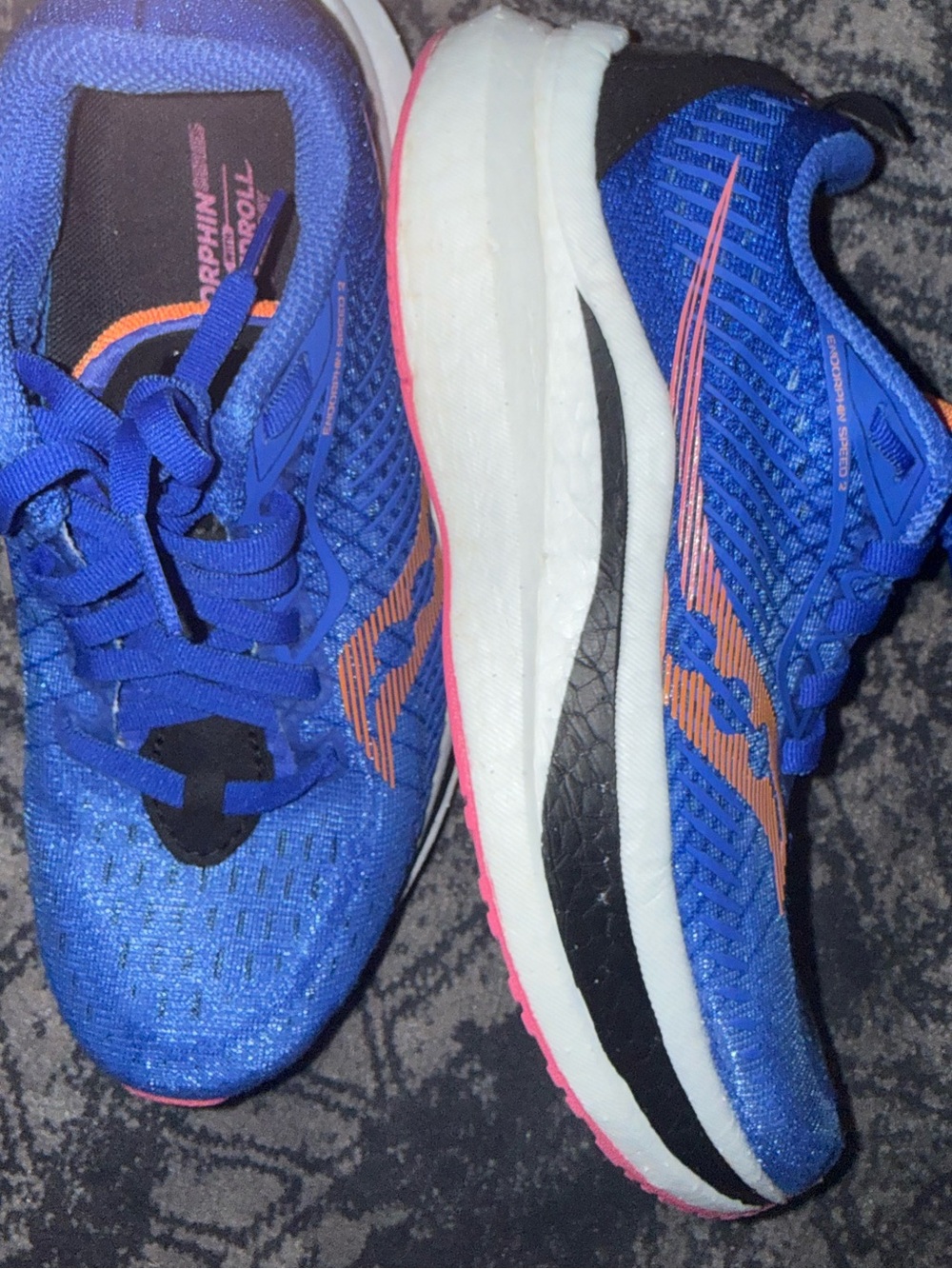Saucony Women's Blue Running Sneakers with Orange Highlights